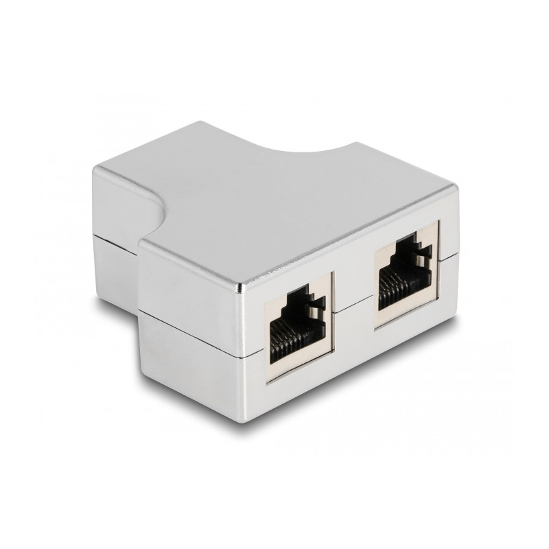 Delock RJ45 Splitter / T-Adapter 1 x RJ45 Buchse zu 2 x RJ45 Buchse Cat.5e STP