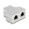 Delock RJ45 Splitter / T-Adapter 1 x RJ45 Buchse zu 2 x RJ45 Buchse Cat.5e STP