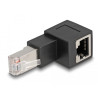 Delock RJ45 Stecker zu RJ45 Buchse Adapter Cat.6A 90° nach oben gewinkelt