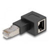 Delock RJ45 Stecker zu RJ45 Buchse Adapter Cat.6A 90° nach links gewinkelt
