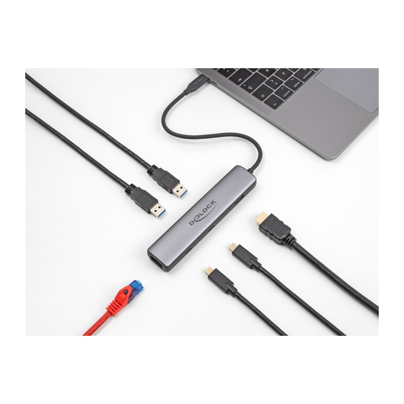 Delock USB 40 Gbps USB Type-C™ Dockingstation 8K - HDMI / USB 10 Gbps / 2,5 Gigabit LAN / PD 3.0 100 W