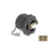Delock LWL Einbaubuchse LC Duplex zu LC Duplex mit Verschlusskappe Multimode IP68 staub- und wasserdicht