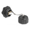 Delock LWL Einbaubuchse LC Duplex zu LC Duplex mit Verschlusskappe Multimode IP68 staub- und wasserdicht