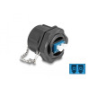 Delock LWL Einbaubuchse LC Duplex zu LC Duplex mit Verschlusskappe Singlemode IP68 staub- und wasserdicht