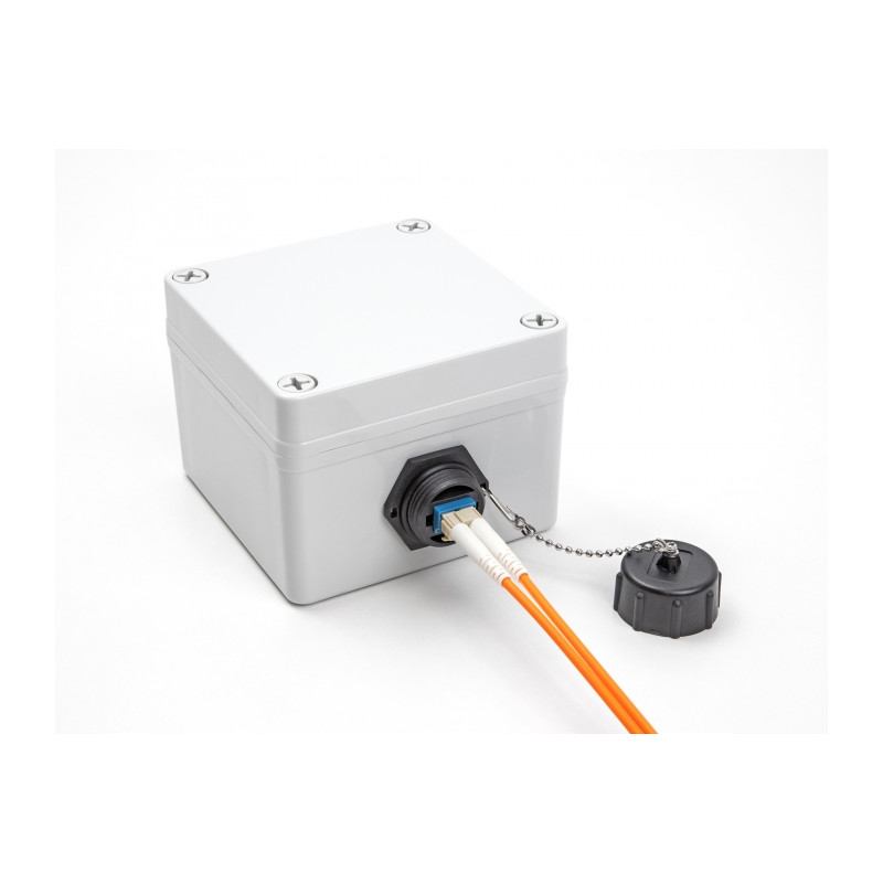 Delock LWL Einbaubuchse LC Duplex zu LC Duplex mit Verschlusskappe Singlemode IP68 staub- und wasserdicht