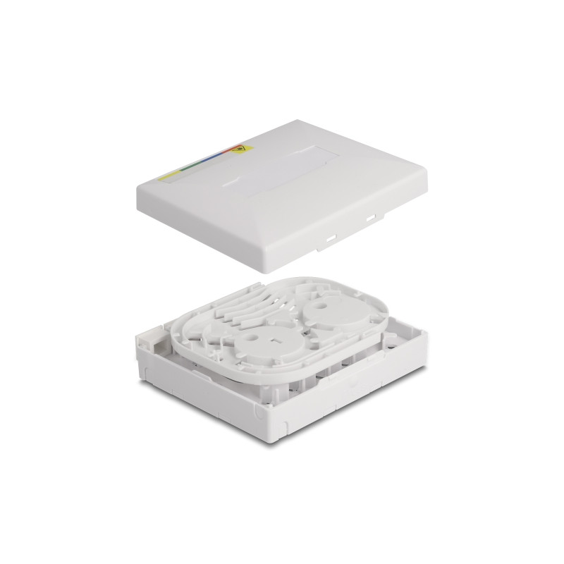 Delock LWL Anschlussdose FTTH zur Wandmontage für 4 x SC Simplex oder LC Duplex weiß