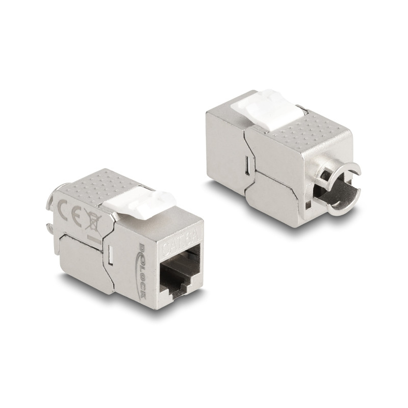 Delock Keystone Modul RJ45 Buchse zu LSA Cat.6A Slim werkzeugfrei