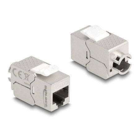 Delock Keystone Modul RJ45 Buchse zu LSA Cat.6A Slim werkzeugfrei