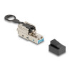 Delock RJ45 Stecker feldkonfektionierbar Cat.6A mit Push und Pull Lasche werkzeugfrei
