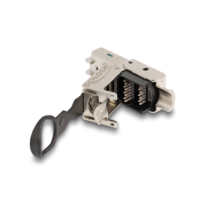 Delock RJ45 Stecker feldkonfektionierbar Cat.6A mit Push und Pull Lasche werkzeugfrei