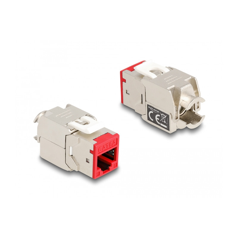 Delock Keystone Modul RJ45 Buchse zu LSA Cat.6A werkzeugfrei farbig Set 8 Stück