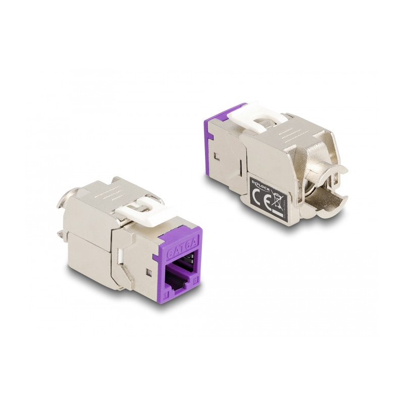 Delock Keystone Modul RJ45 Buchse zu LSA Cat.6A werkzeugfrei farbig Set 8 Stück