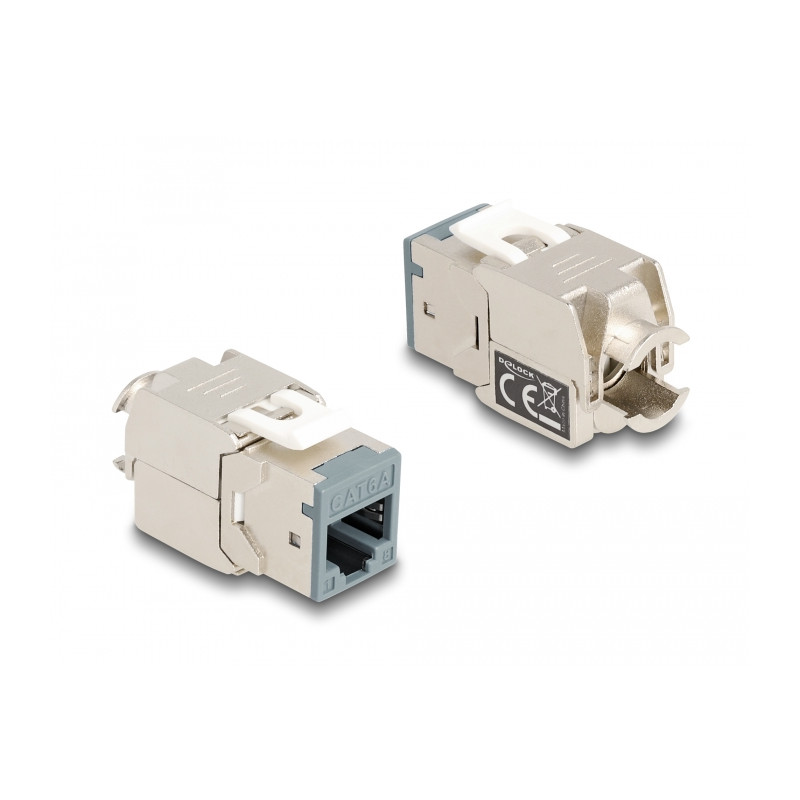 Delock Keystone Modul RJ45 Buchse zu LSA Cat.6A werkzeugfrei farbig Set 8 Stück