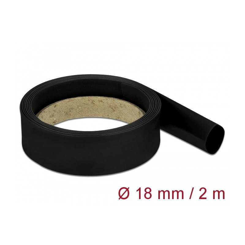 Delock Schrumpfschlauch 2 m x 18 mm schwarz