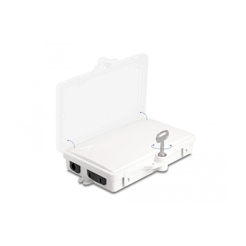 Delock LWL Verteilerbox für Innen- und Außenbereich IP65 wasserfest abschließbar 2 Port weiß