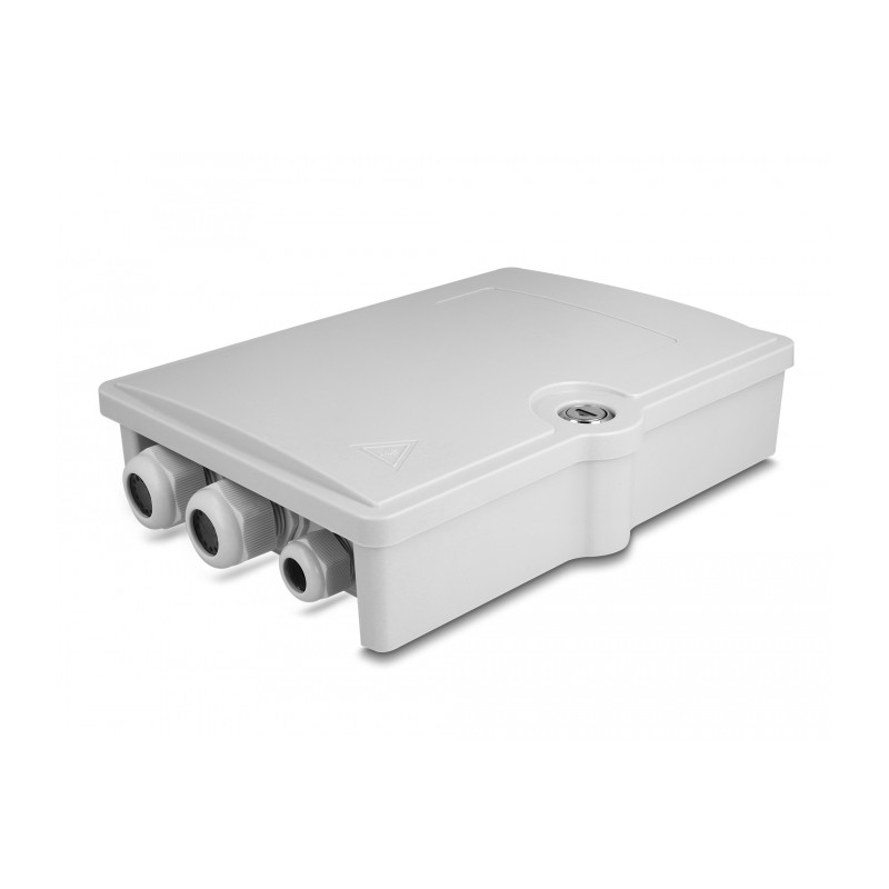 Delock LWL Verteilerbox für Innen- und Außenbereich IP55 wasserfest abschließbar 6 Port grau