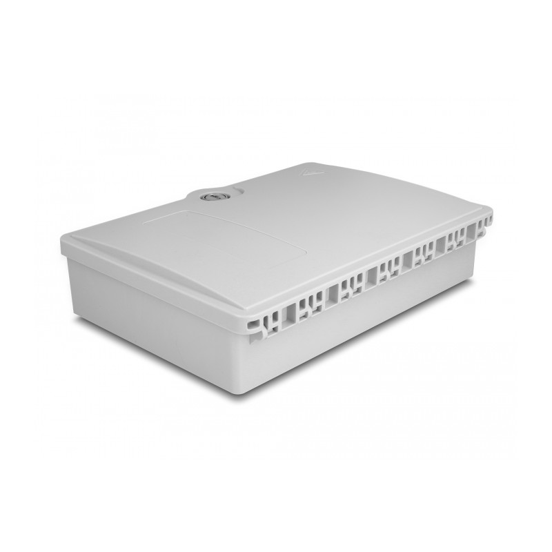 Delock LWL Verteilerbox für Innen- und Außenbereich IP55 wasserfest abschließbar 6 Port grau