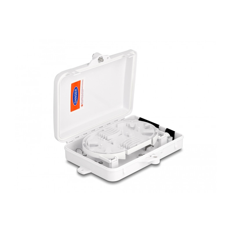 Delock LWL Verteilerbox für Innen- und Außenbereich IP65 wasserfest abschließbar 6 Port weiß