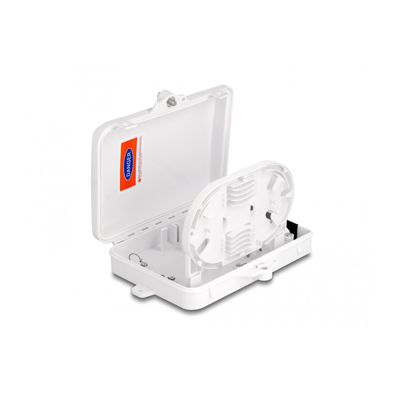 Delock LWL Verteilerbox für Innen- und Außenbereich IP65 wasserfest abschließbar 6 Port weiß
