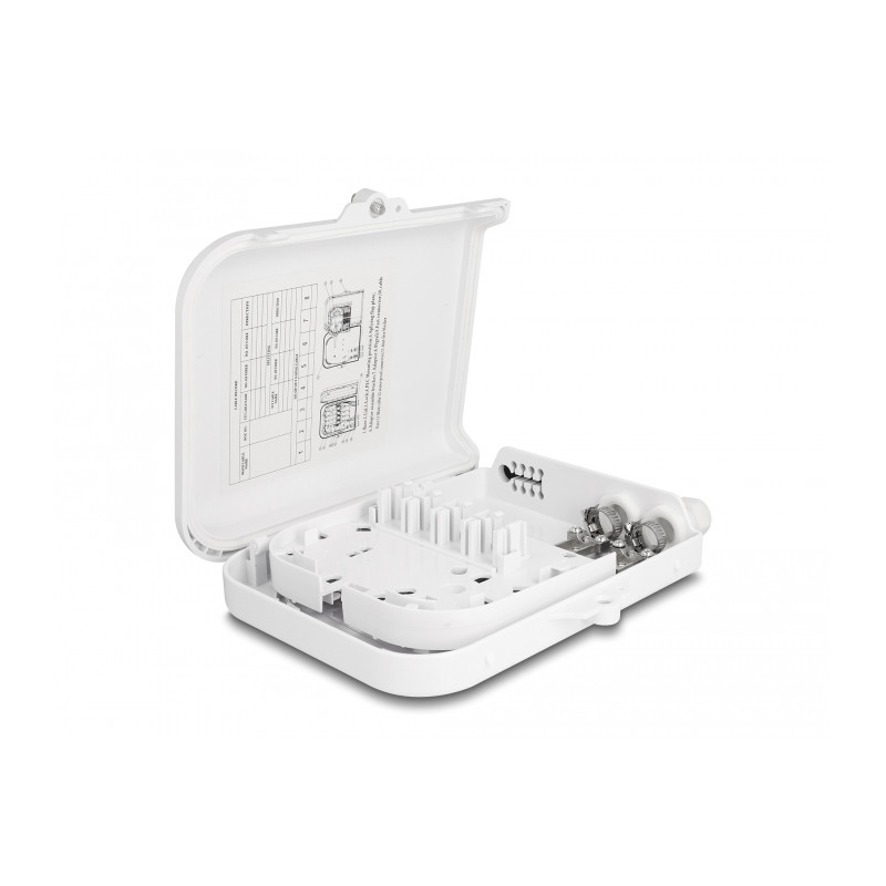 Delock LWL Verteilerbox für Innen- und Außenbereich IP65 wasserfest abschließbar 8 Port weiß