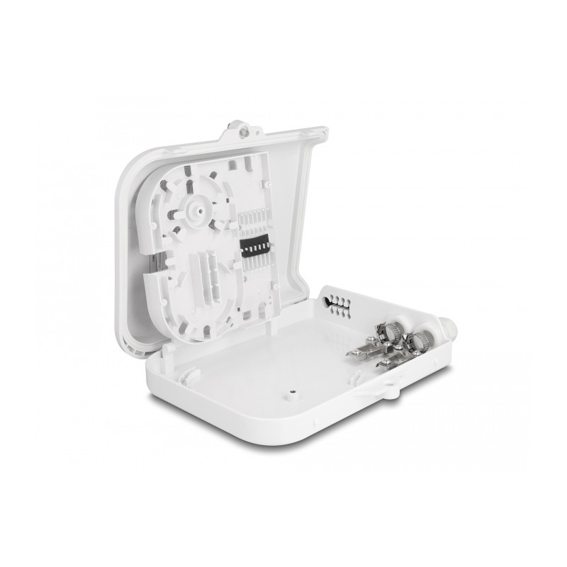 Delock LWL Verteilerbox für Innen- und Außenbereich IP65 wasserfest abschließbar 8 Port weiß