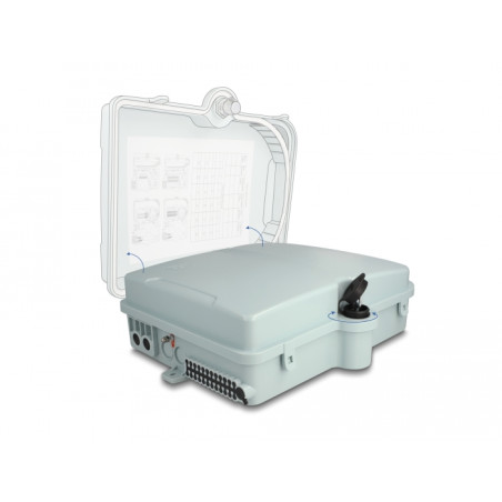 Delock LWL Verteilerbox für Innen- und Außenbereich IP65 wasserfest abschließbar 24 Port grau