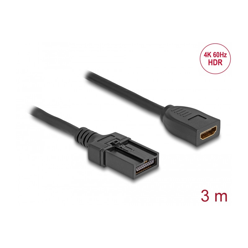 Delock HDMI Automotive Kabel HDMI-A Buchse auf HDMI-E Stecker 3 m 4K 60 Hz