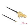 Delock Antennenkabel SMA 90° PCB Buchse zum Einbau zu I-PEX Inc., MHF® 4L Stecker 1.13 25 cm Gewindelänge 15 mm