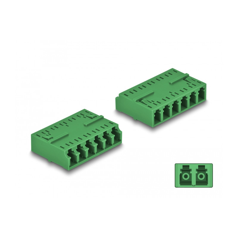 Delock LWL Kupplung HD LC Hexaplex Buchse zu LC Hexaplex Buchse grün