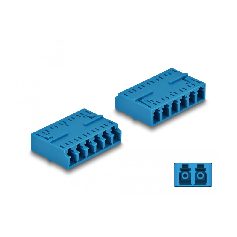 Delock LWL Kupplung HD LC Hexaplex Buchse zu LC Hexaplex Buchse blau