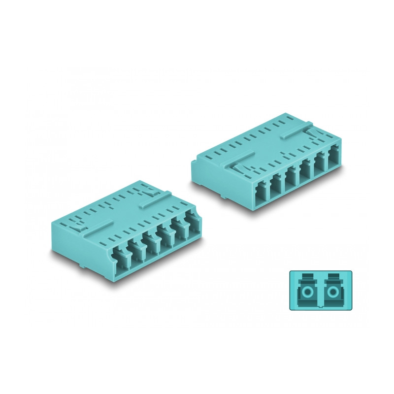 Delock LWL Kupplung HD LC Hexaplex Buchse zu LC Hexaplex Buchse aqua