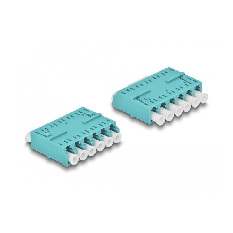 Delock LWL Kupplung HD LC Hexaplex Buchse zu LC Hexaplex Buchse aqua