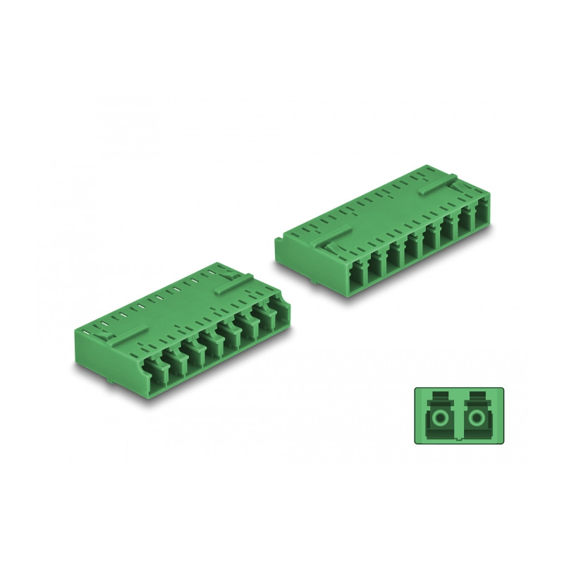 Delock LWL Kupplung HD LC Octuplex Buchse zu LC Octuplex Buchse grün