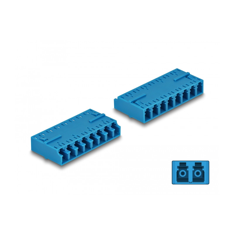 Delock LWL Kupplung HD LC Octuplex Buchse zu LC Octuplex Buchse blau