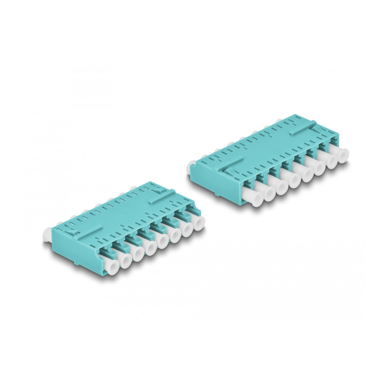 Delock LWL Kupplung HD LC Octuplex Buchse zu LC Octuplex Buchse aqua