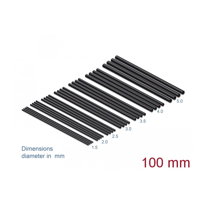 Delock Schrumpfschlauch Sortiment 100 mm 28 Stück schwarz