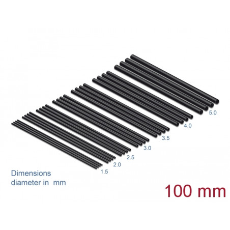 Delock Schrumpfschlauch Sortiment 100 mm 28 Stück schwarz