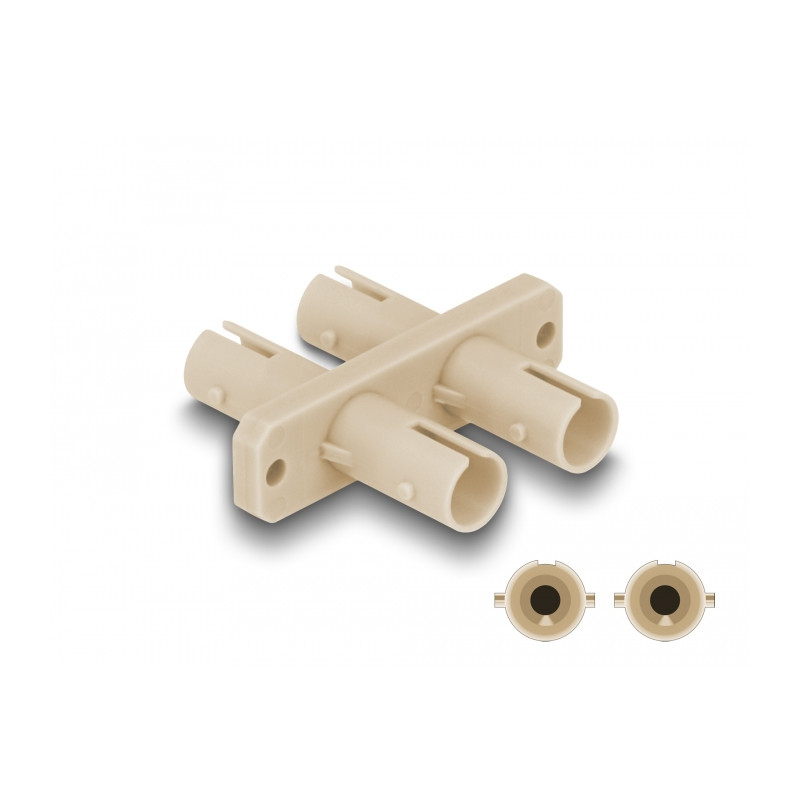 Delock LWL Kupplung ST Duplex Buchse zu ST Duplex Buchse beige