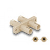 Delock LWL Kupplung ST Duplex Buchse zu ST Duplex Buchse beige