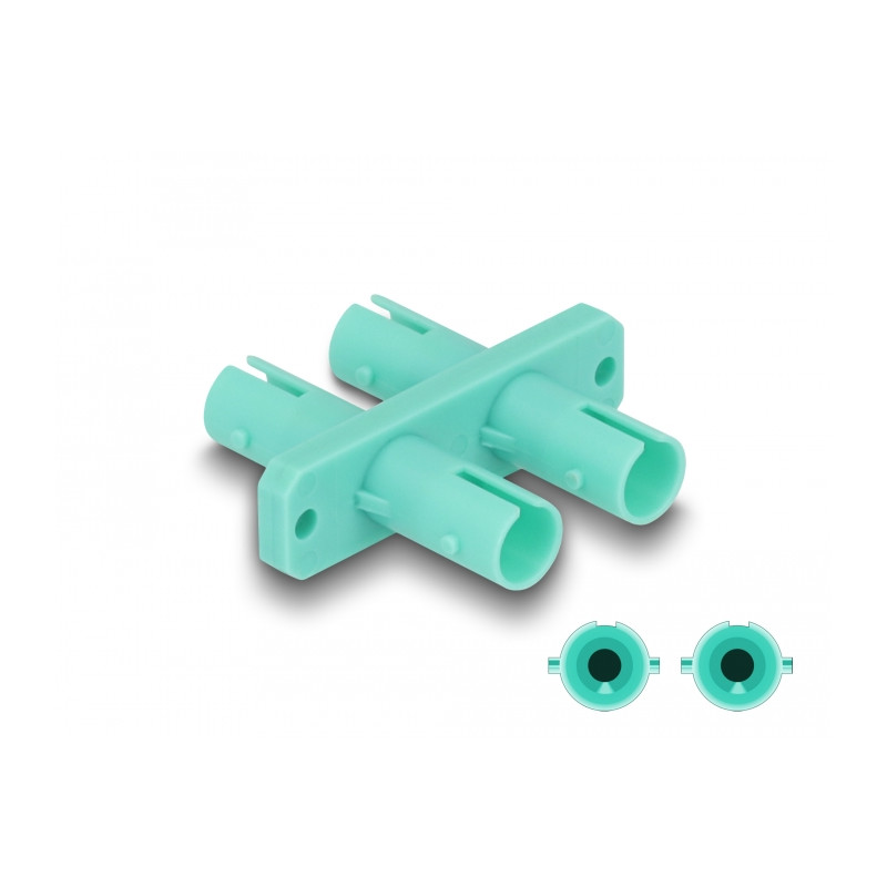 Delock LWL Kupplung ST Duplex Buchse zu ST Duplex Buchse aqua