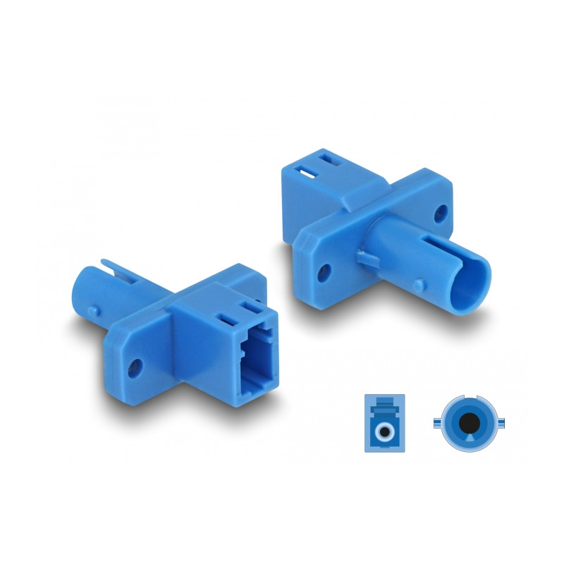 Delock LWL Hybrid Kupplung LC Simplex Buchse zu ST Simplex Buchse blau
