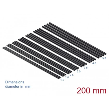 Delock Schrumpfschlauch Sortiment 200 mm 28 Stück schwarz