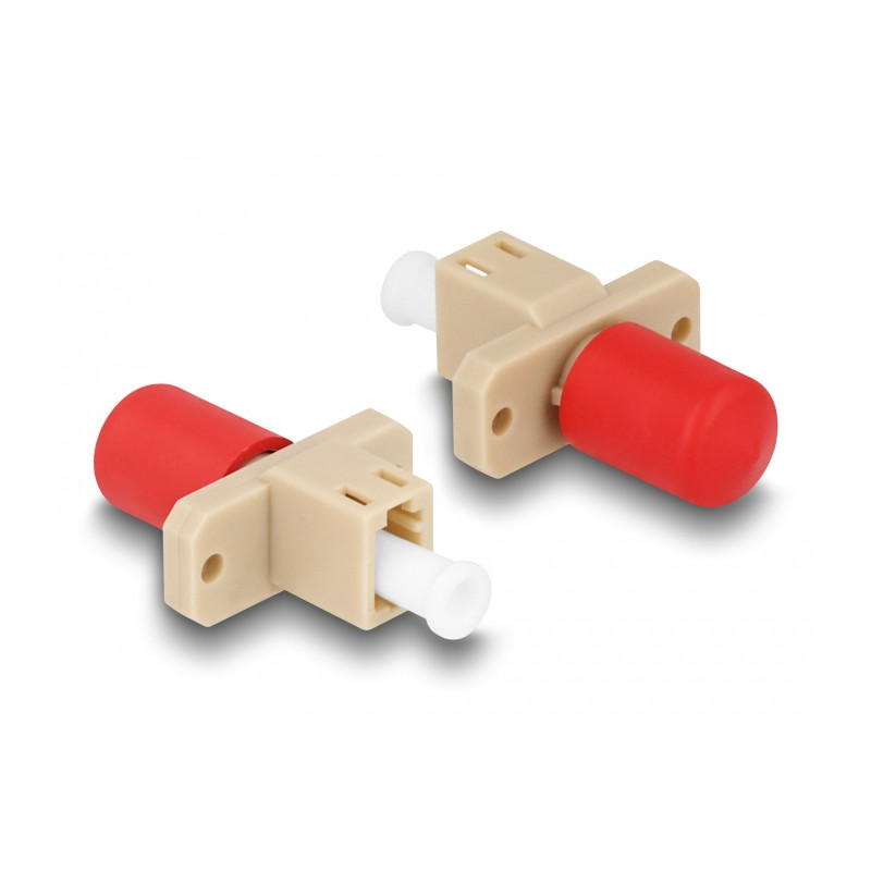 Delock LWL Hybrid Kupplung LC Simplex Buchse zu ST Simplex Buchse beige
