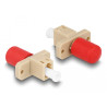 Delock LWL Hybrid Kupplung LC Simplex Buchse zu ST Simplex Buchse beige