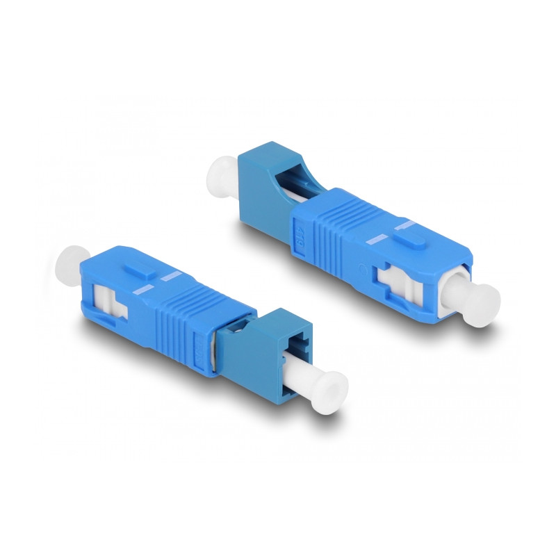 Delock LWL Hybrid Kupplung SC Simplex Stecker zu LC Simplex Buchse blau