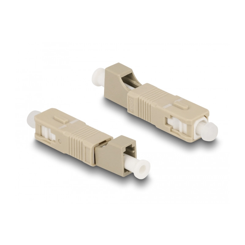 Delock LWL Hybrid Kupplung SC Simplex Stecker zu LC Simplex Buchse beige