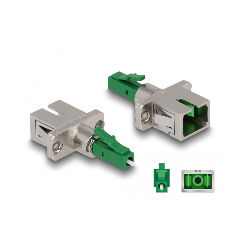 Delock LWL Hybrid Kupplung LC Simplex Stecker zu SC Simplex Buchse grün