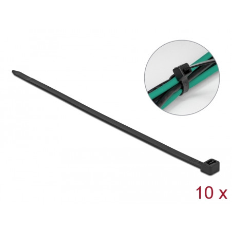 Delock Kabelbinder L 500 x B 8,8 mm 10 Stück schwarz