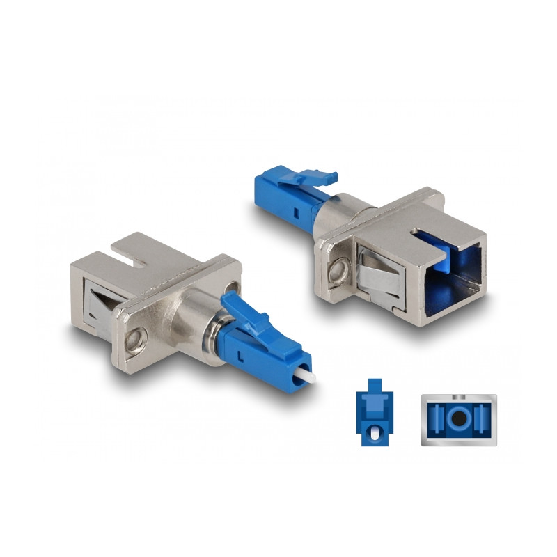 Delock LWL Hybrid Kupplung LC Simplex Stecker zu SC Simplex Buchse blau