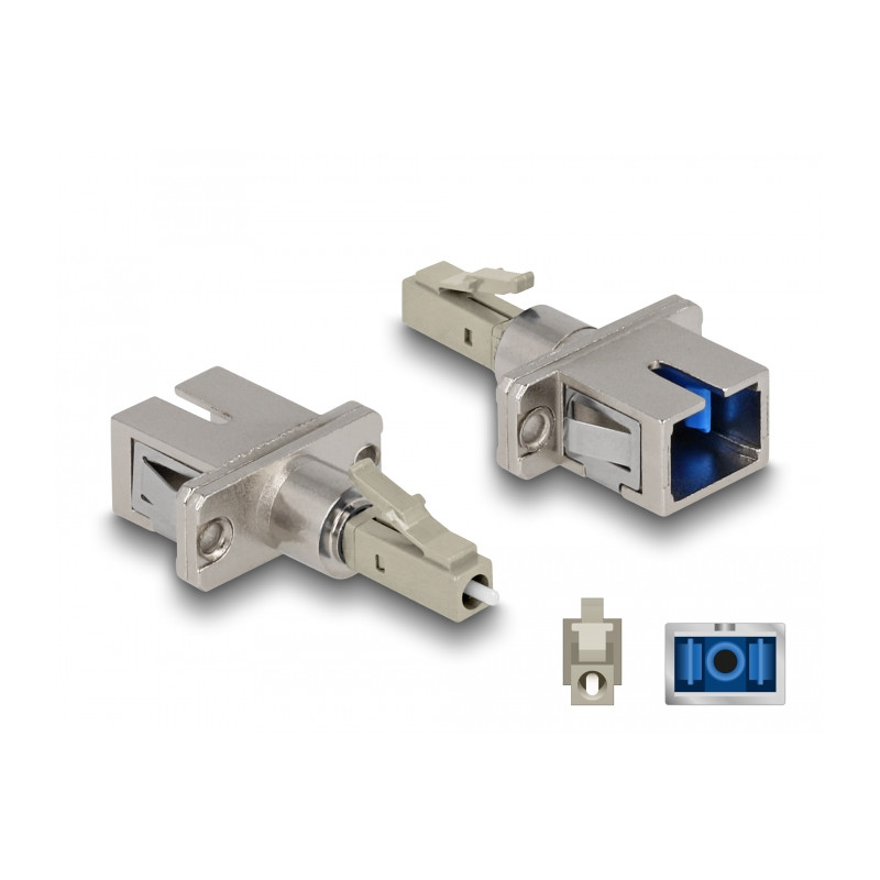 Delock LWL Hybrid Kupplung LC Simplex Stecker zu SC Simplex Buchse beige